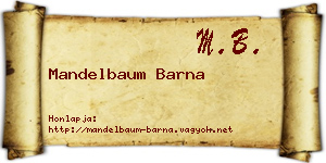 Mandelbaum Barna névjegykártya